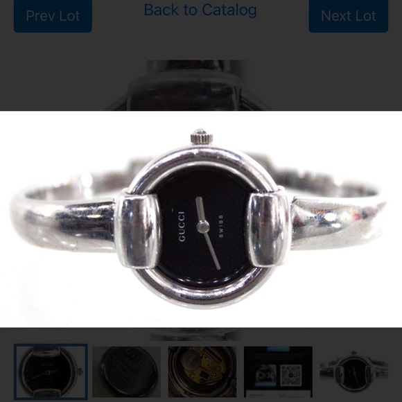 Gucci 1400 Stainless Steel Caseback - Silver and Black Engraving with COA main image 6